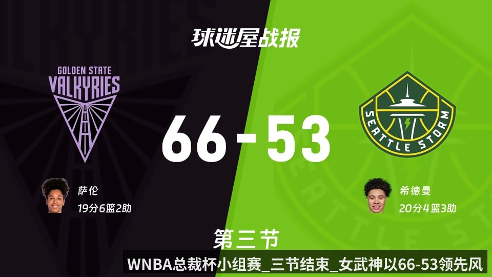 WNBA总裁杯小组赛_三节结束_女武神以66-53领先风暴_萨伦19_6_2